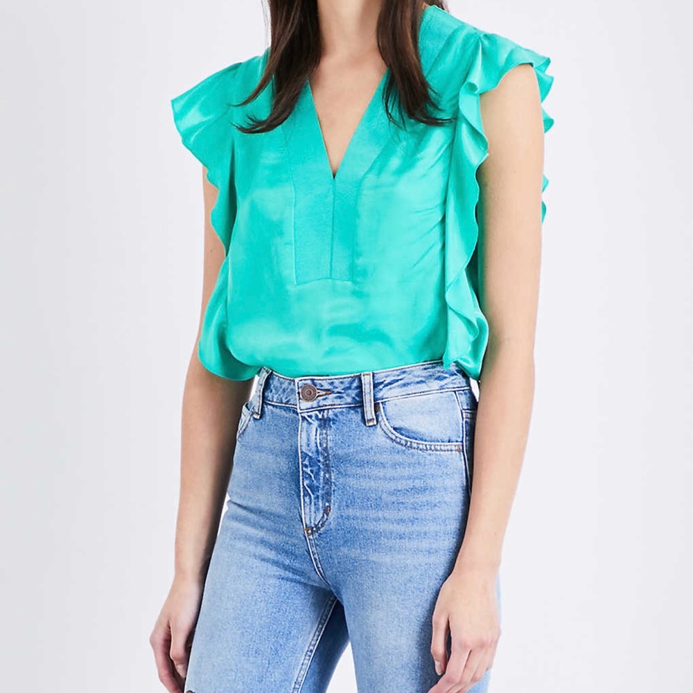Sandro Paris Ruffle Sleeve Top